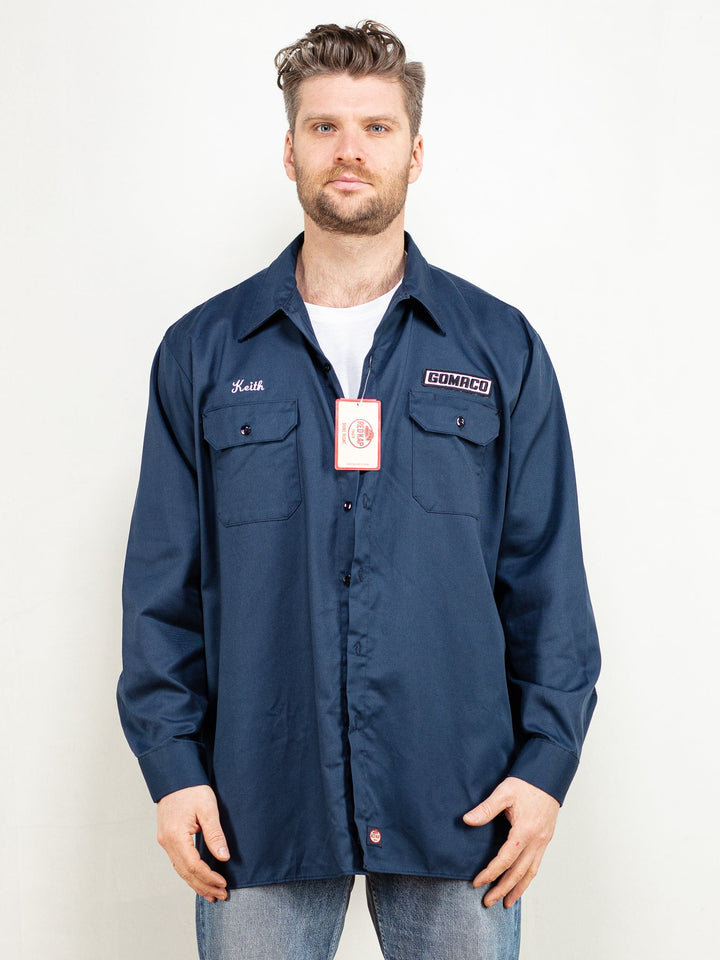Vintage 00's Men RED KAP Work NOS Shirt in Blue - NorthernGrip
