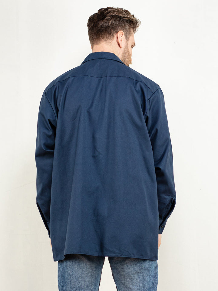 Vintage 00's Men RED KAP Work NOS Shirt in Blue - NorthernGrip