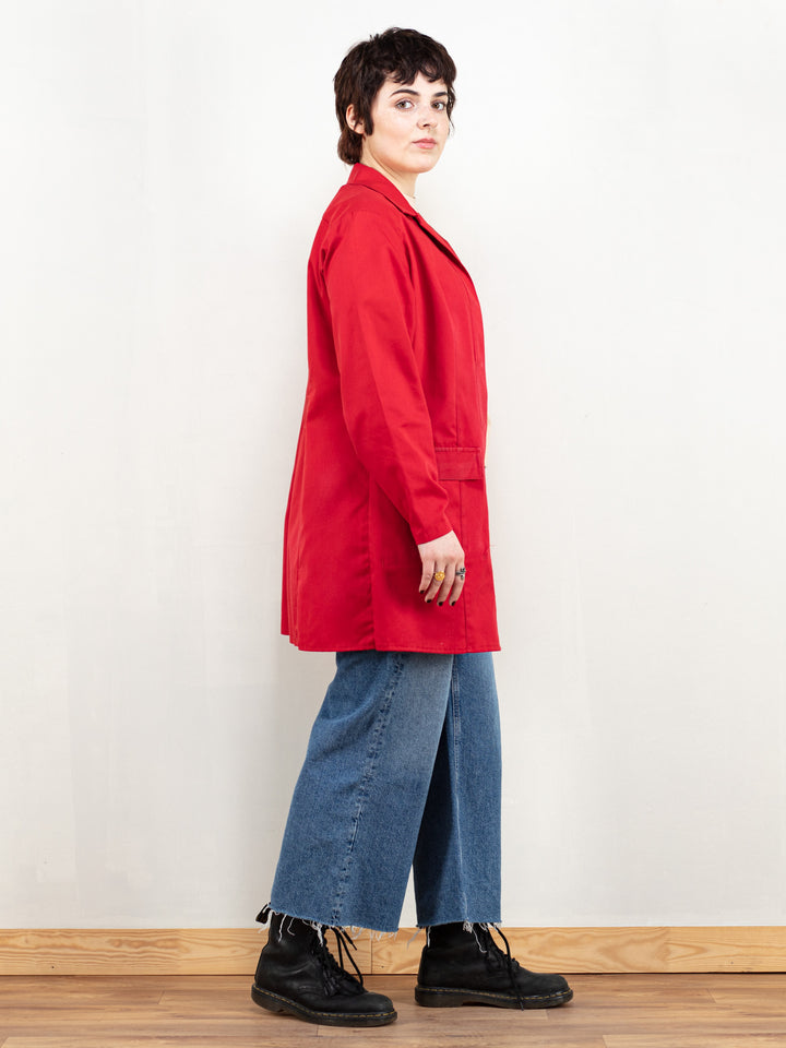 Vintage 80's Women Red Work Coat - NorthernGrip