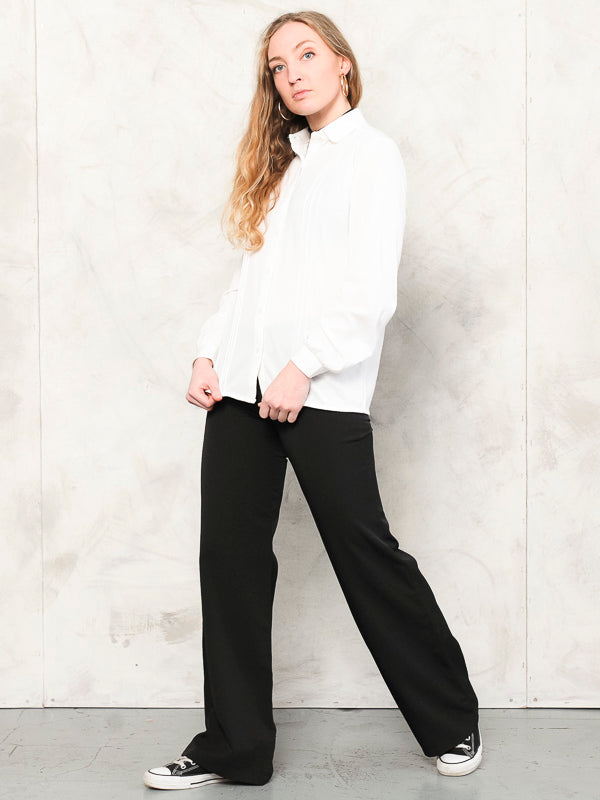 Vintage Women 2000's White Blouse Y2K - NorthernGrip