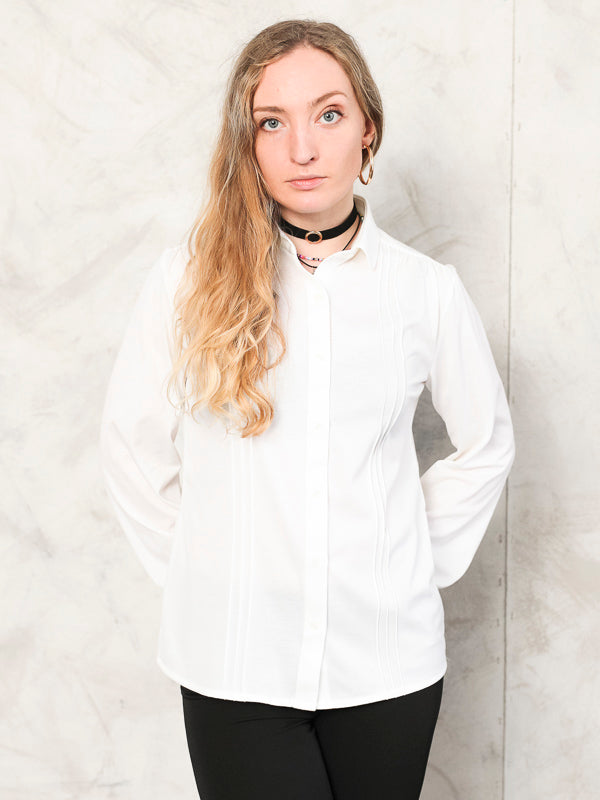Vintage Women 2000's White Blouse Y2K - NorthernGrip