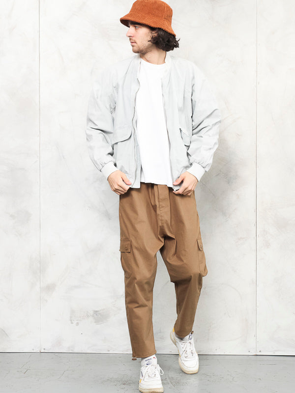 Vintage 90's Grey Men Bomber Jacket - NorthernGrip