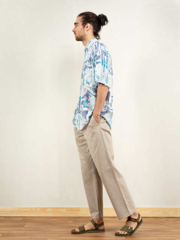 Vintage 80's Beige Men Chino Pants - NorthernGrip