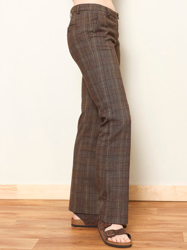 Vintage 80's Plaid Flare Women Pants - NorthernGrip
