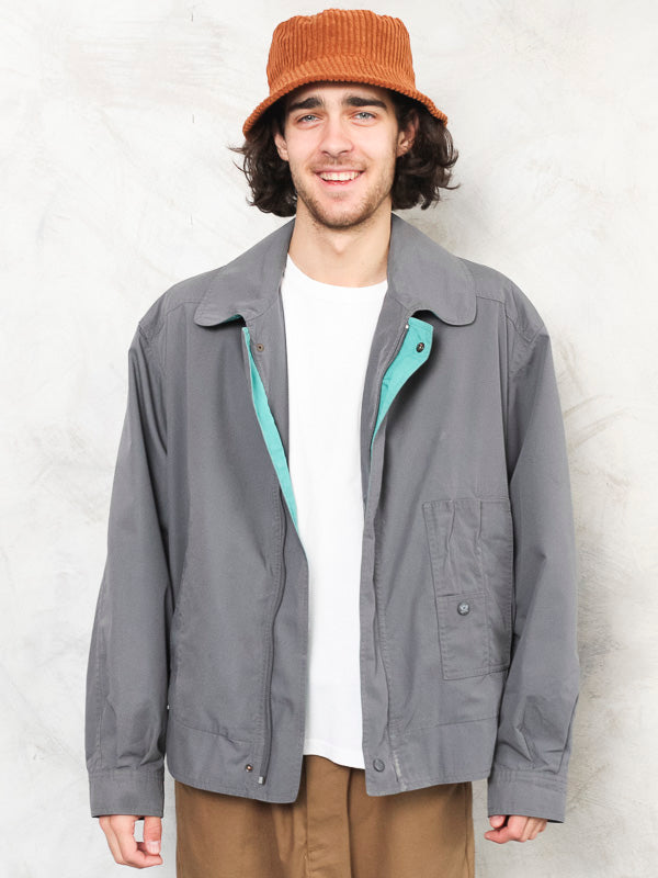 Vintage 90's Grey Men Bomber Jacket - NorthernGrip
