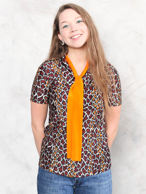 Vintage 80's Women Leopard Blouse - NorthernGrip