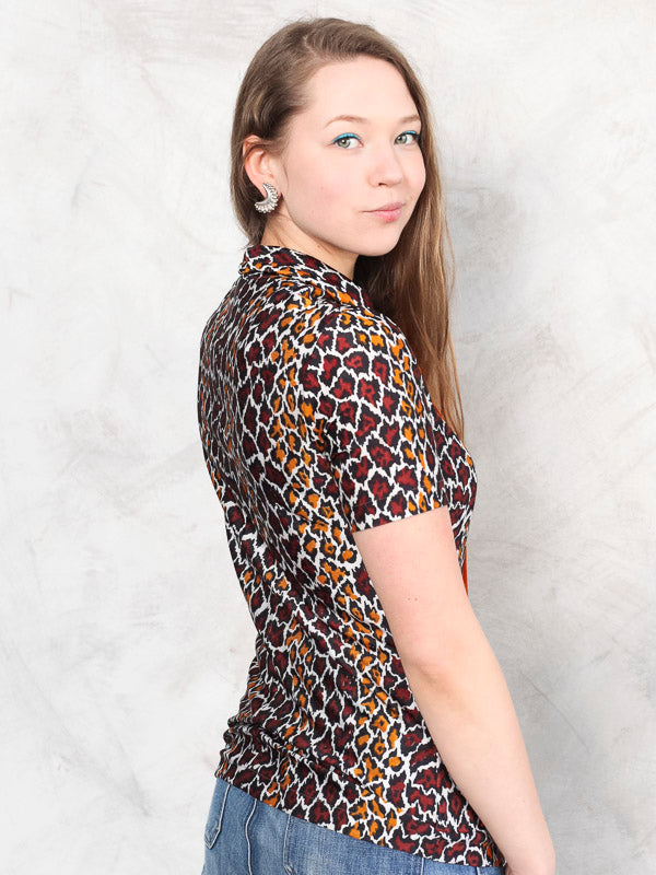 Vintage 80's Women Leopard Blouse - NorthernGrip