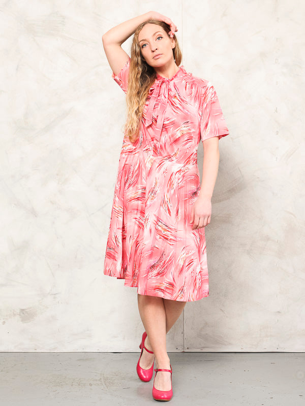 Vintage Women Secretary 70's Pink Dress - NorthernGrip