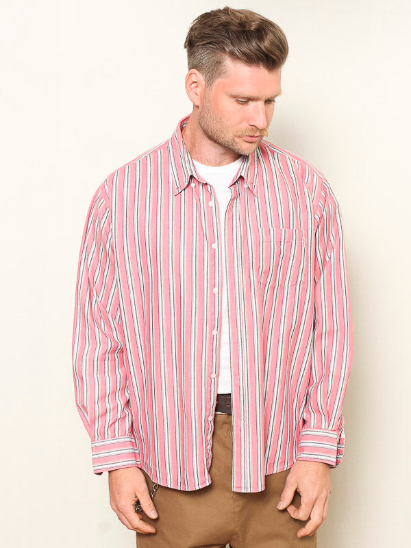 Vintage 90's Striped Pink Shirt - NorthernGrip