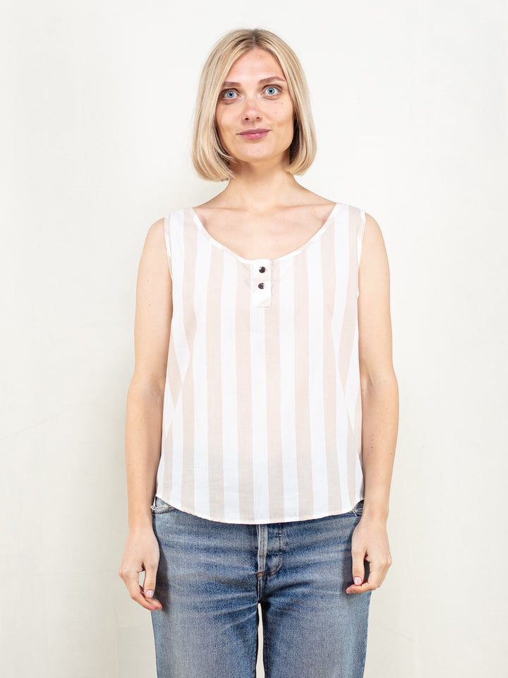 Vintage 90's Women Striped Tank Top - NorthernGrip