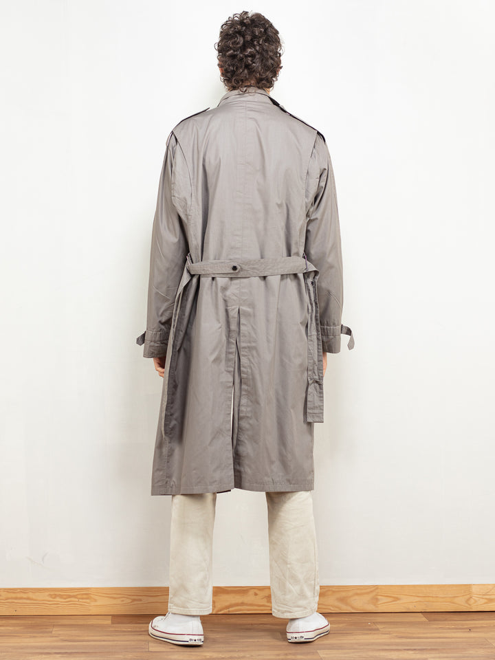 Vintage 90's Men Trench Coat in Grey - NorthernGrip