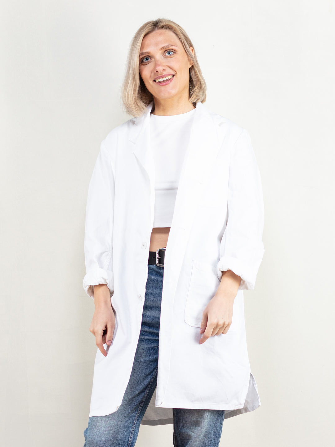Vintage 70's Women White Chore Coat - NorthernGrip