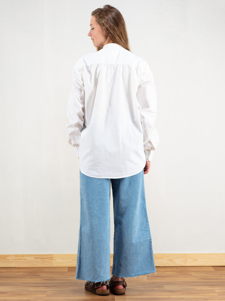 Vintage 90's White Women Oversized Shirt - NorthernGrip