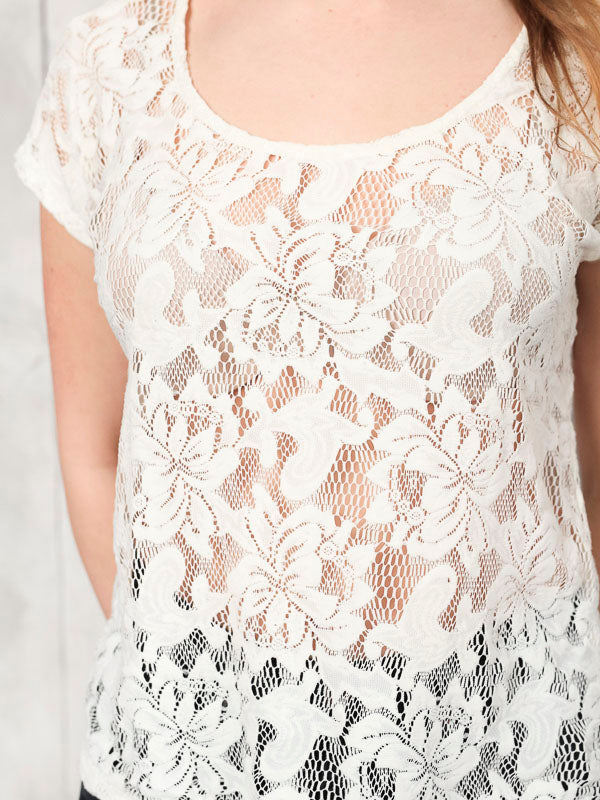 Vintage Y2K White Women Mesh Top - NorthernGrip