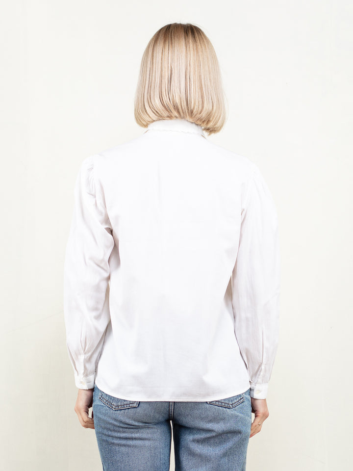 Vintage 70's Women White Blouse - NorthernGrip