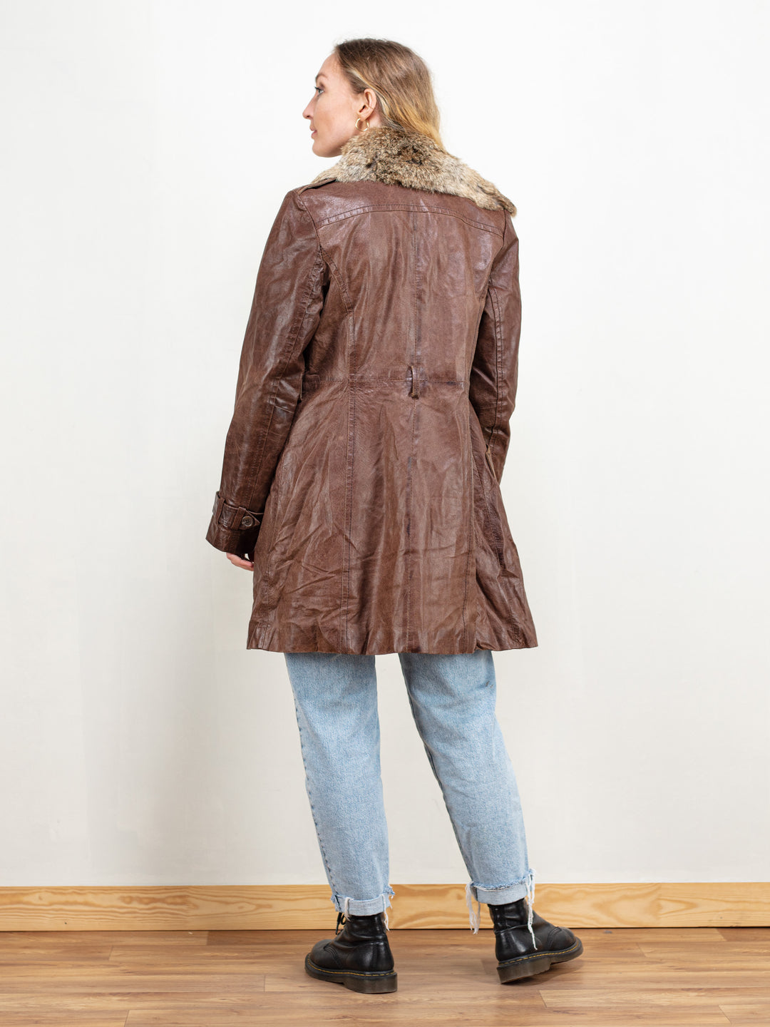 Vintage 80's Women Brown Leather Coat - NorthernGrip