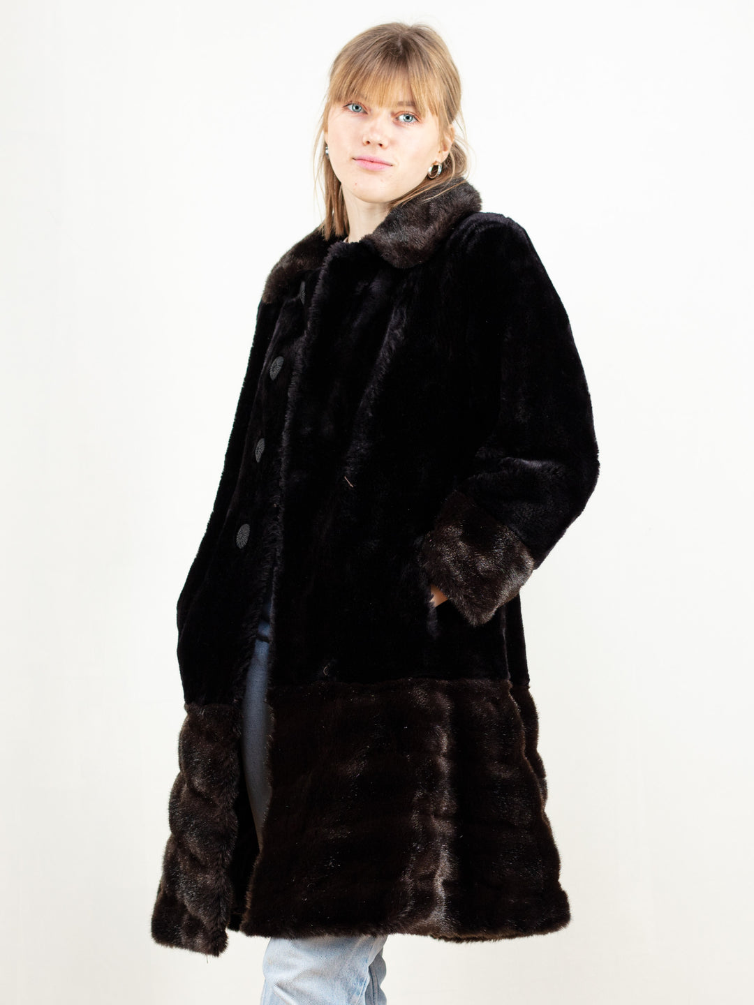 Vintage Women 80's Faux Fur Coat - NorthernGrip