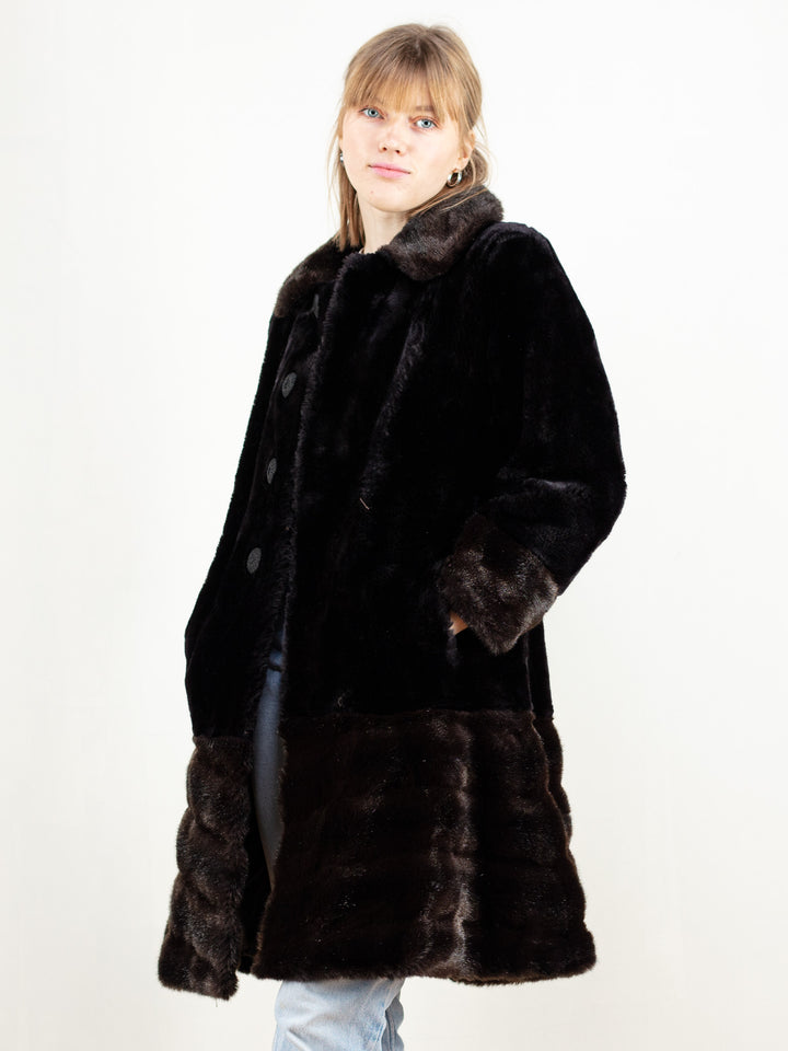 Vintage Women 80's Faux Fur Coat - NorthernGrip