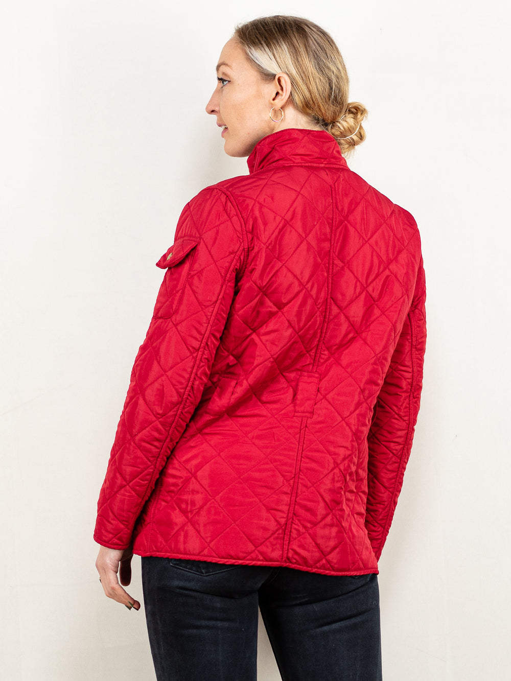 Vintage 00's Women Barbour International Jacket in Red - NorthernGrip