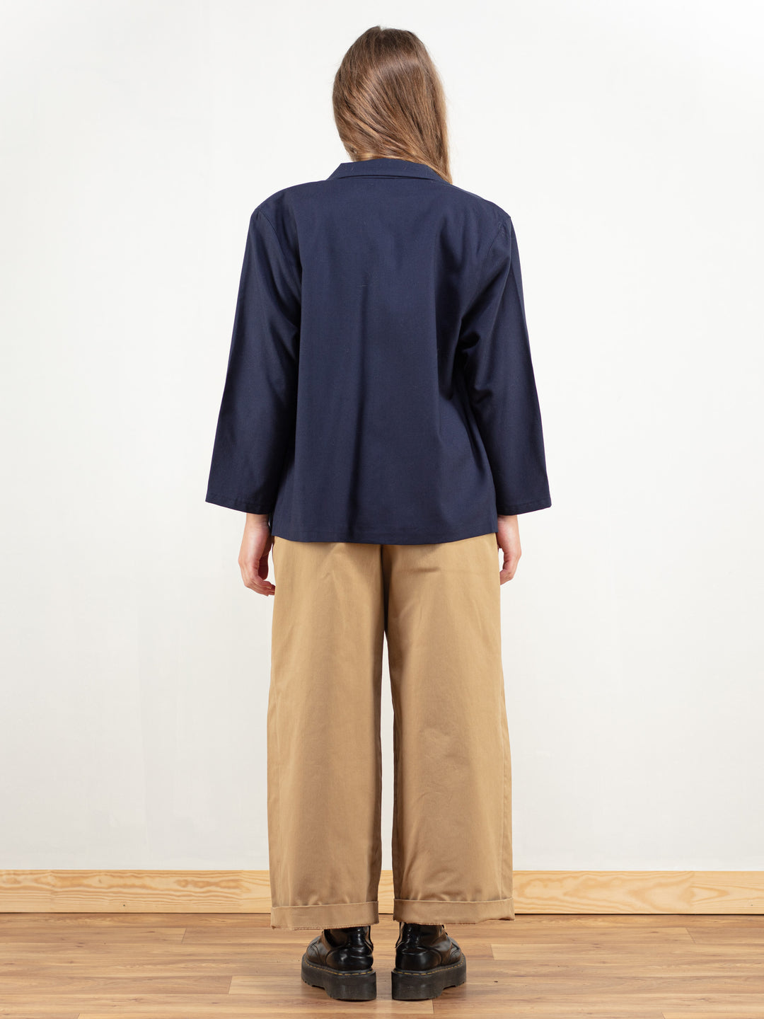 Vintage 90's Women Blue Wool Blazer - NorthernGrip