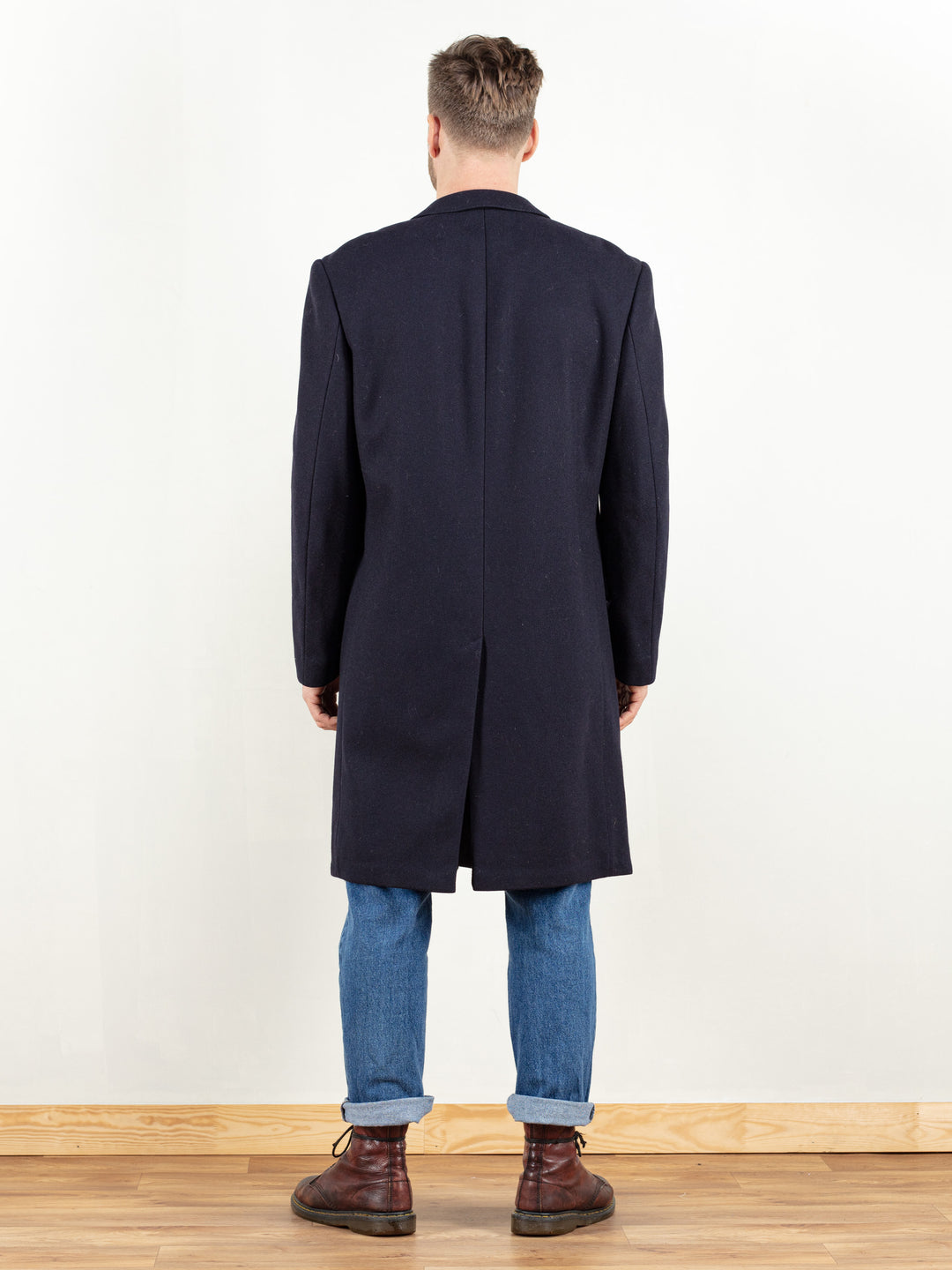 Vintage 80's Navy Blue Wool Coat - NorthernGrip