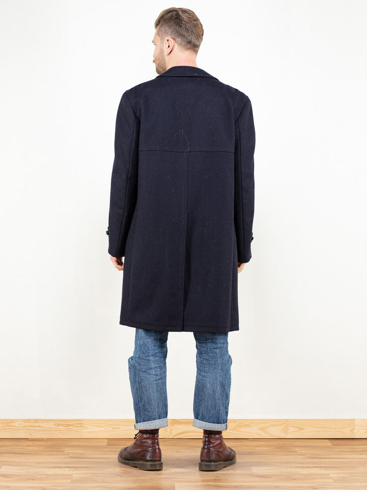 Vintage 80's Classic Wool Coat Blue - NorthernGrip