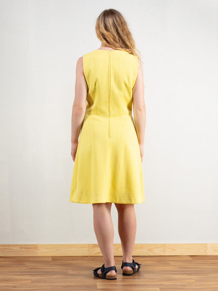 Vintage 70's Women Yellow Mod Dress - NorthernGrip