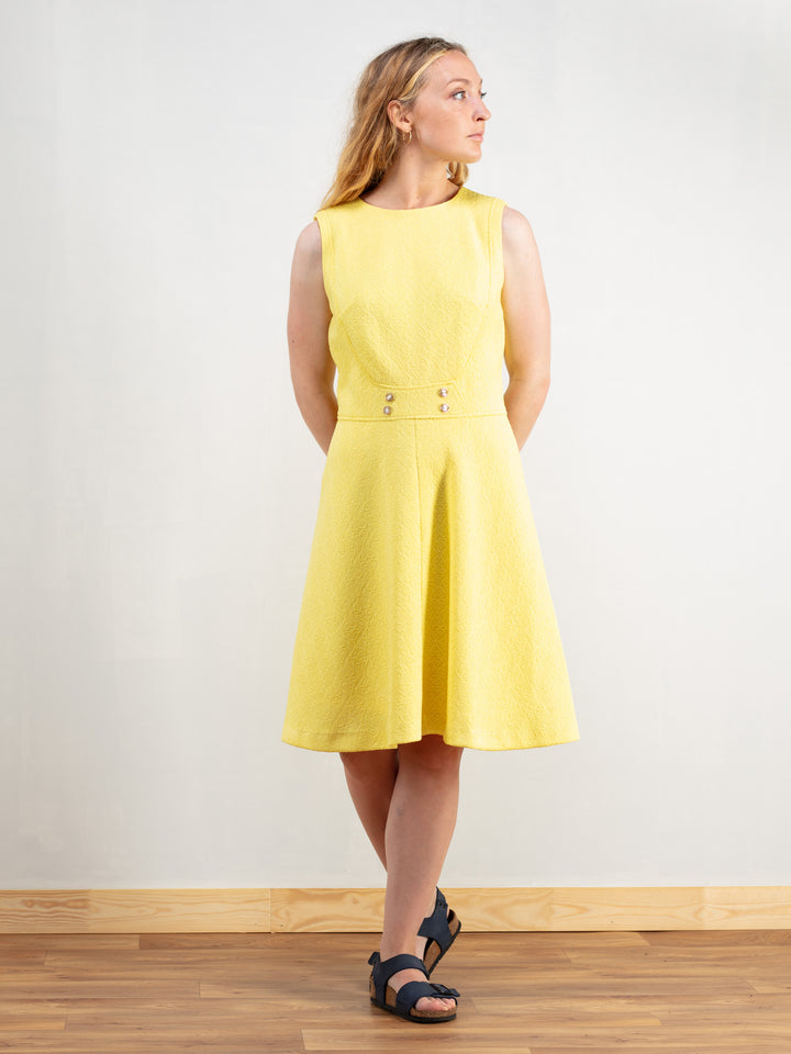 Vintage 70's Women Yellow Mod Dress - NorthernGrip