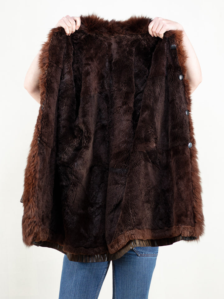 Vintage 80's Women Suede and Fur Coat - NorthernGrip