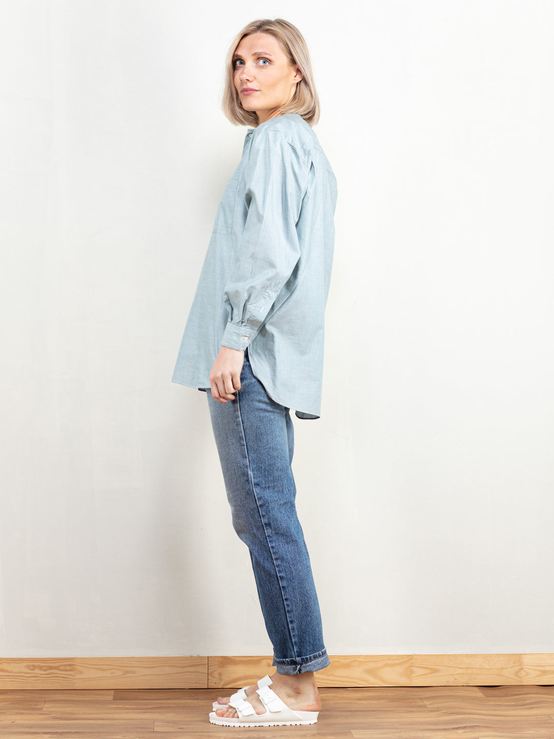 Vintage Women 90's Blue Light Shirt - NorthernGrip
