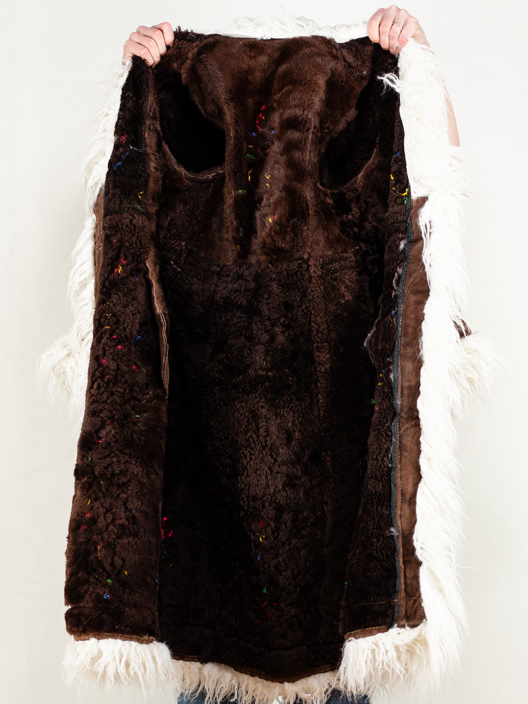 Women Vintage Style Afghan Penny Lane Coat in Brown - NorthernGrip
