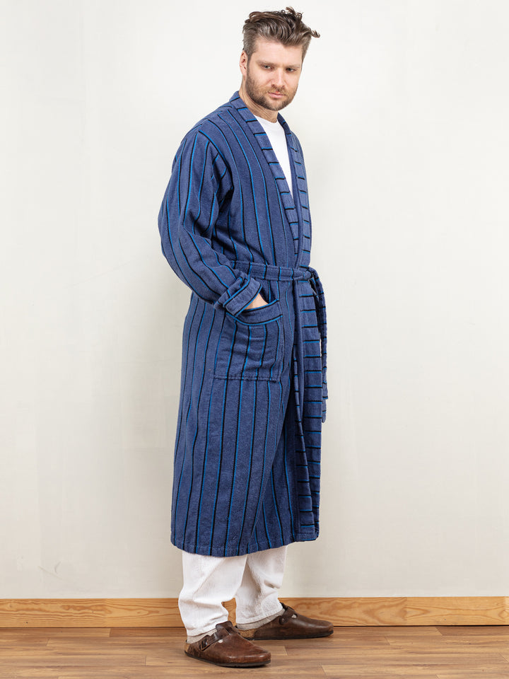 Vintage 00's Men Terry Bathrobe in Blue - NorthernGrip