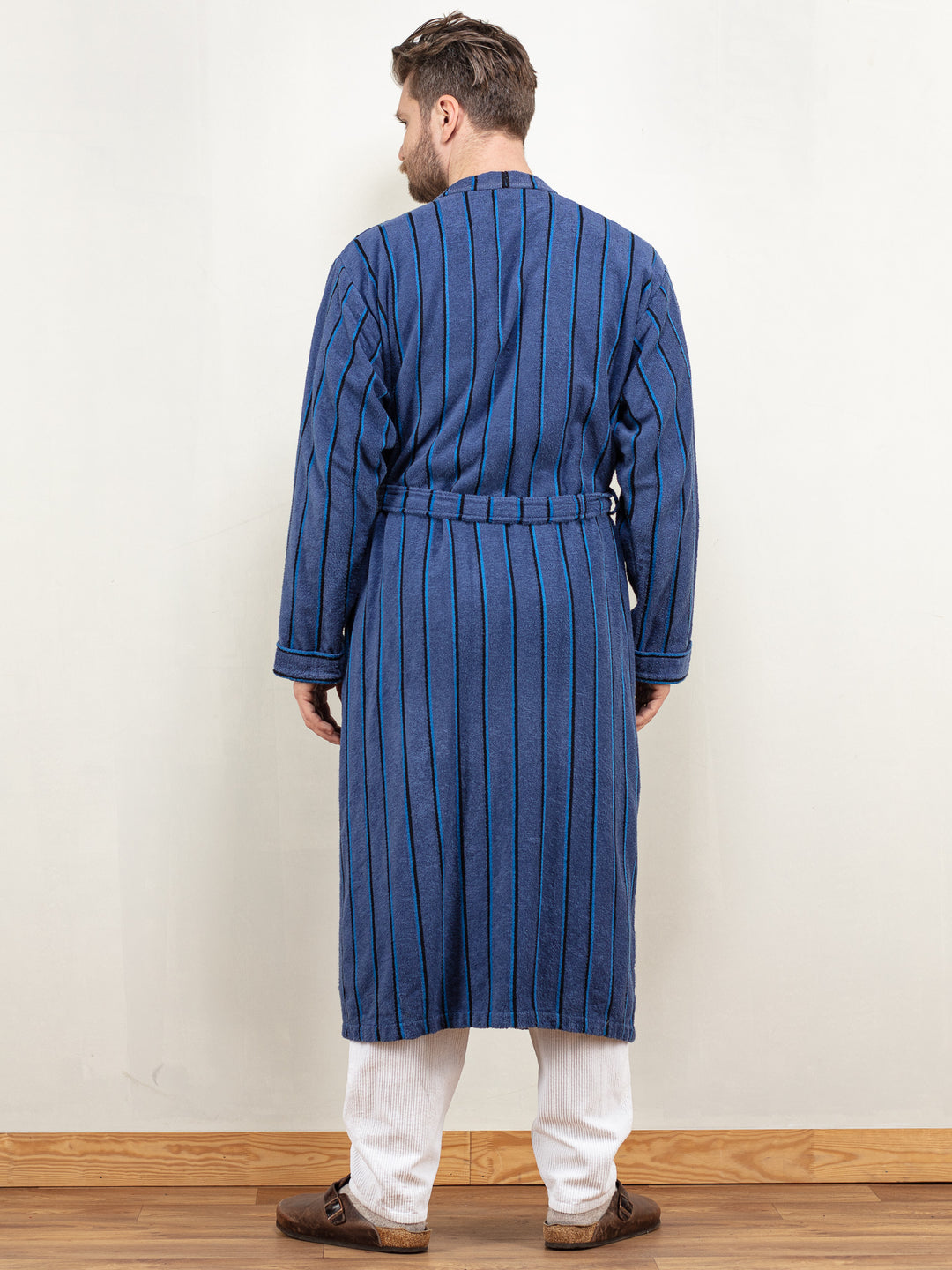 Vintage 00's Men Terry Bathrobe in Blue - NorthernGrip
