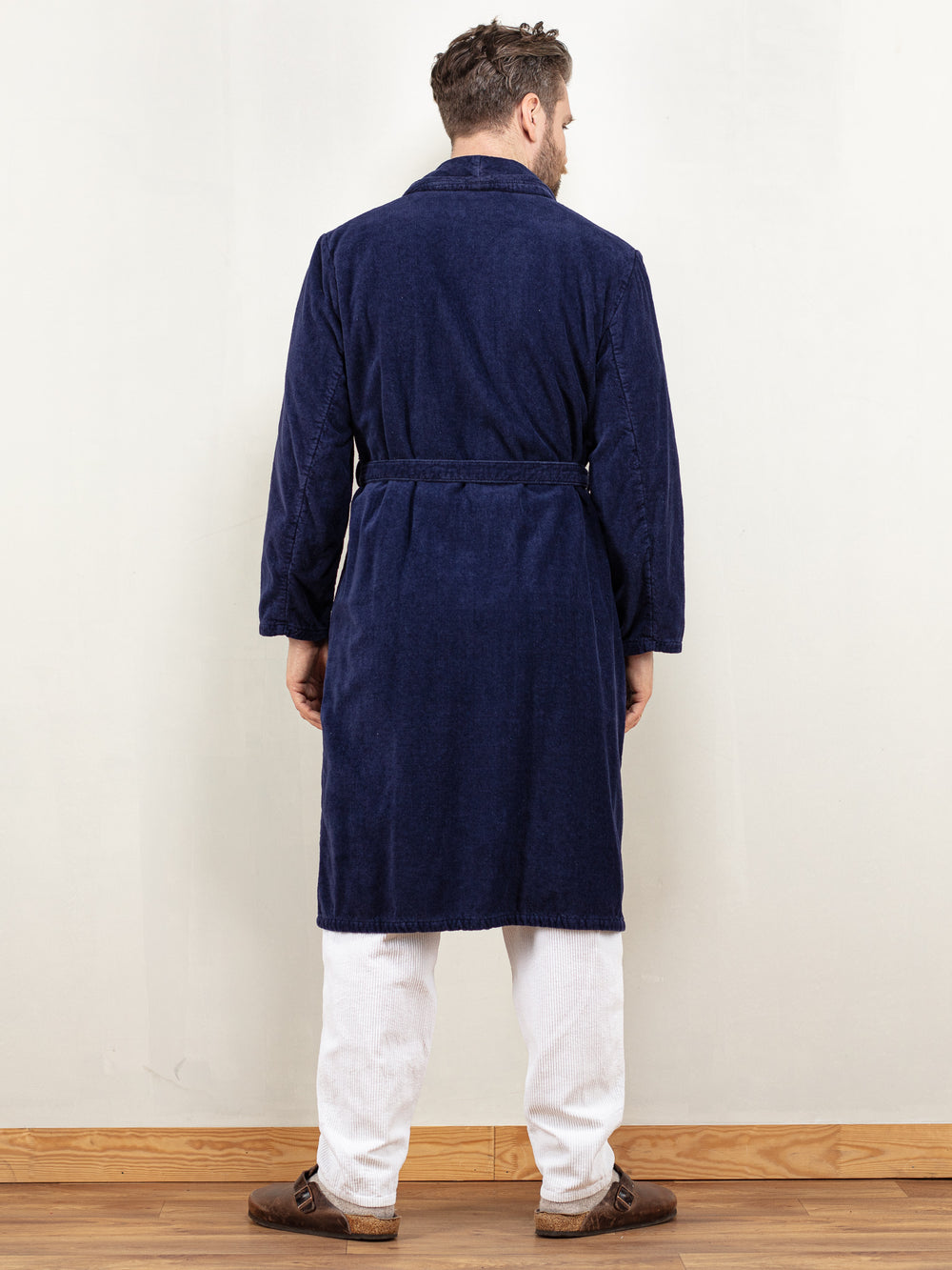 Vintage 90's Men Dressing Gown in Navy - NorthernGrip
