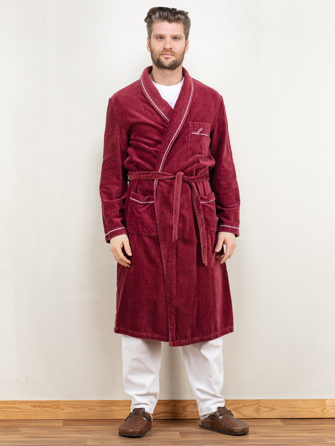 Vintage 80's Men Bathrobe in Red - NorthernGrip