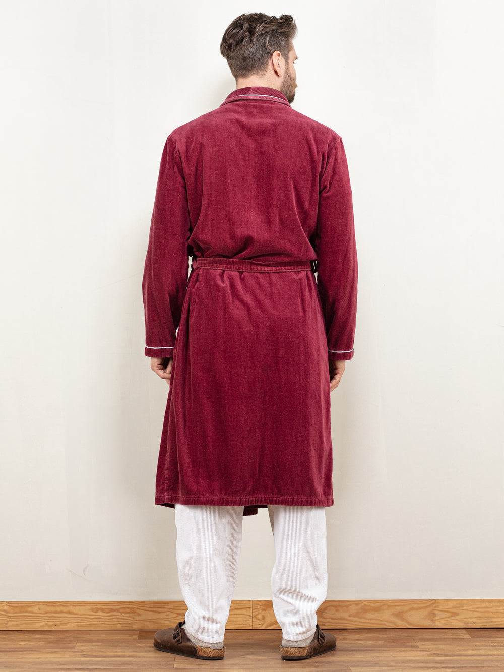 Vintage 80's Men Bathrobe in Red - NorthernGrip