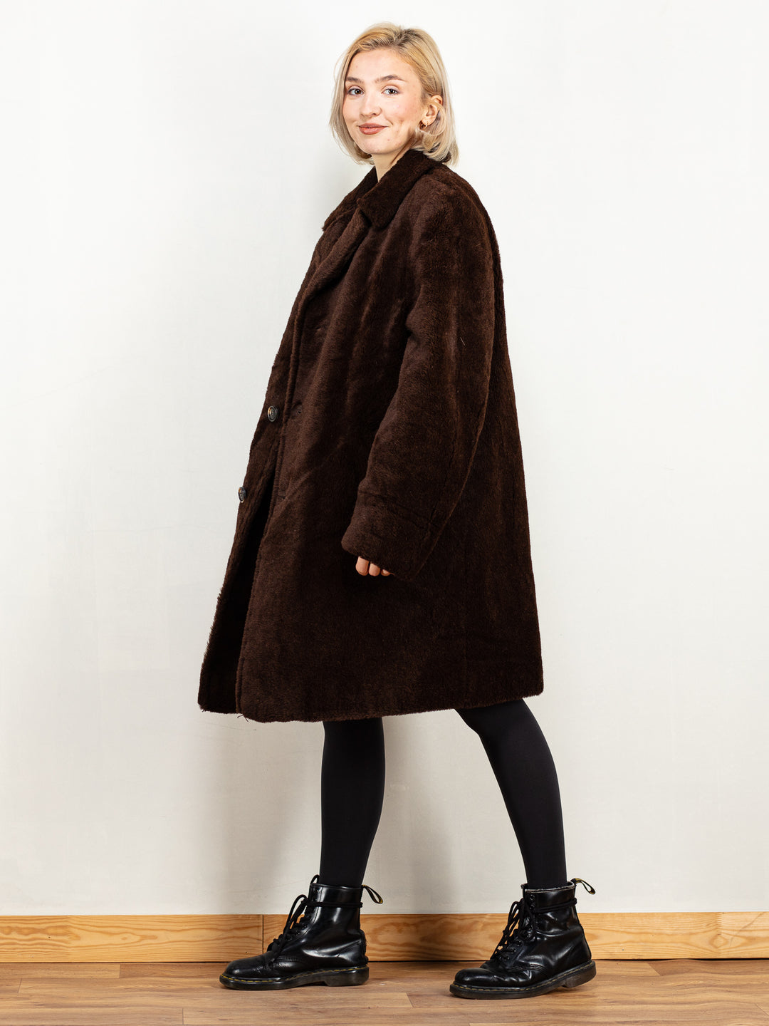 Vintage 60's Women Faux Fur Coat in Brown - NorthernGrip