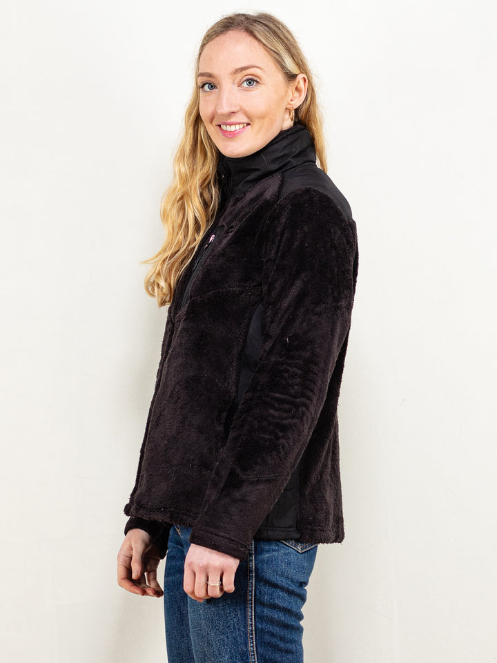 Vintage 90's Women Fleece Jacket in Black - NorthernGrip