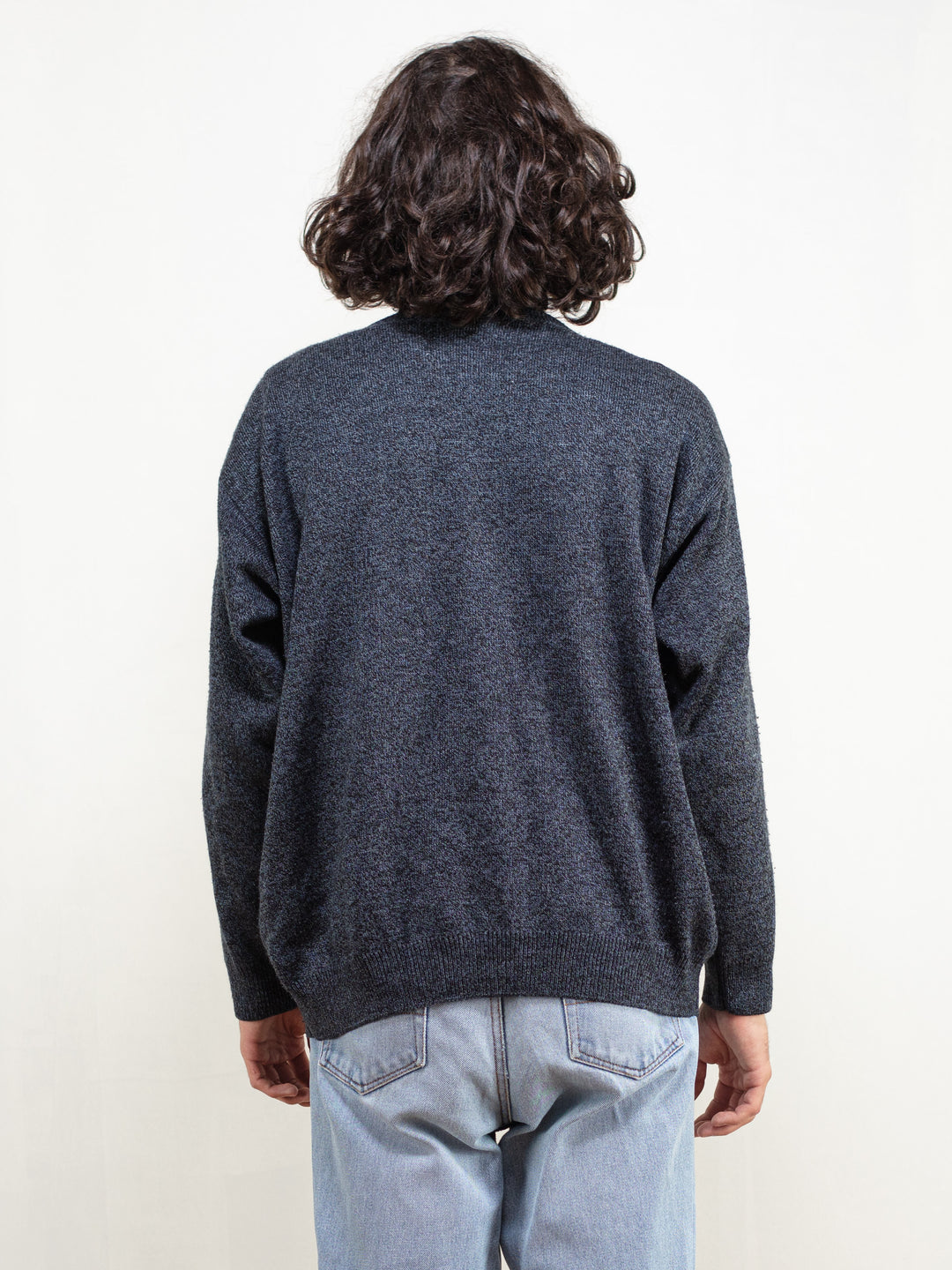 Vintage 90's Grey Patterned Men Sweater - NorthernGrip