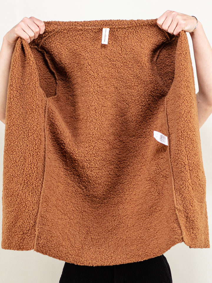 Vintage 00's Women Faux Suede Teddy Jacket in Brown - NorthernGrip