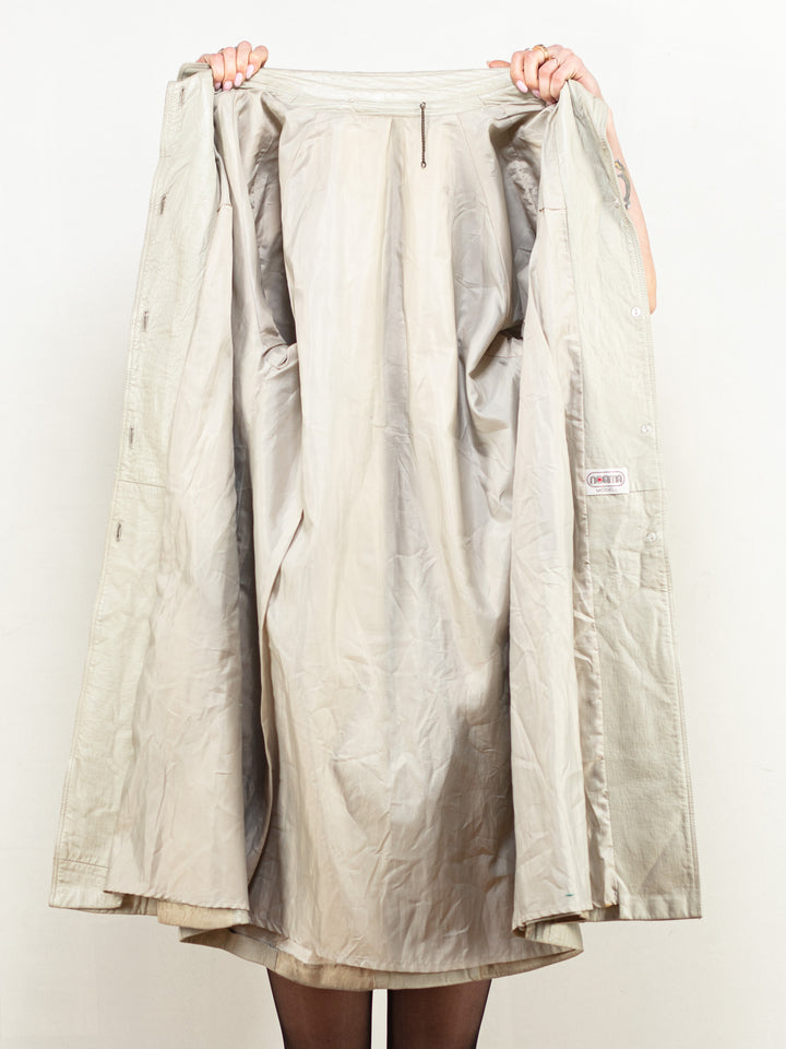 Vintage 80's Women Leather Coat in Grey - NorthernGrip
