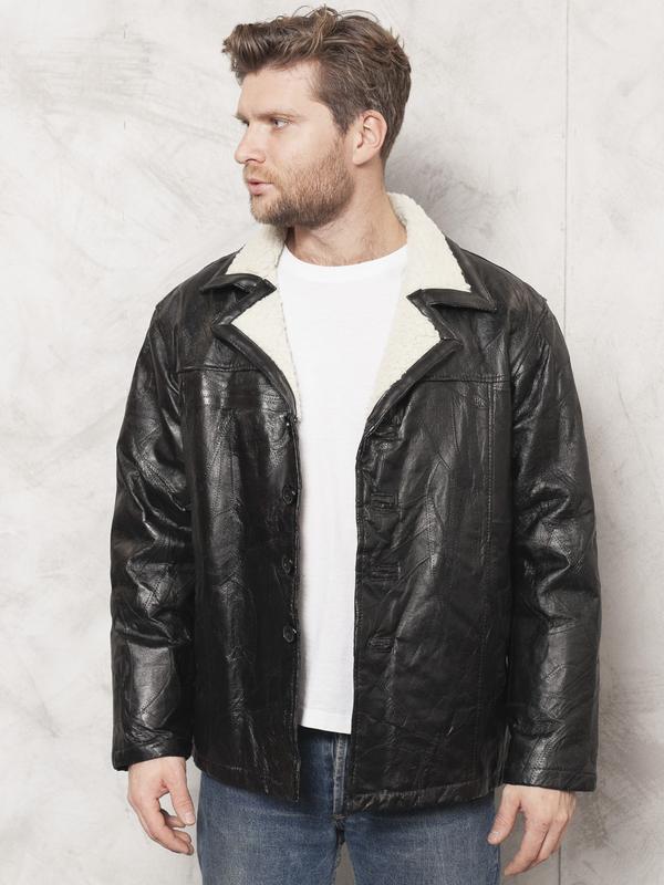 Vintage 80's Men Patchwork Leather Coat - NorthernGrip