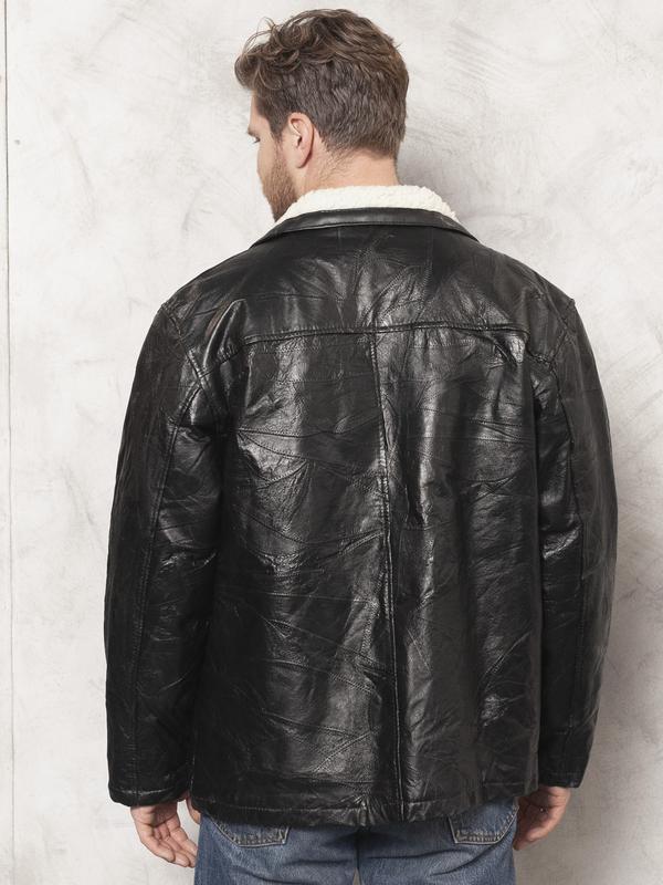 Vintage 80's Men Patchwork Leather Coat - NorthernGrip