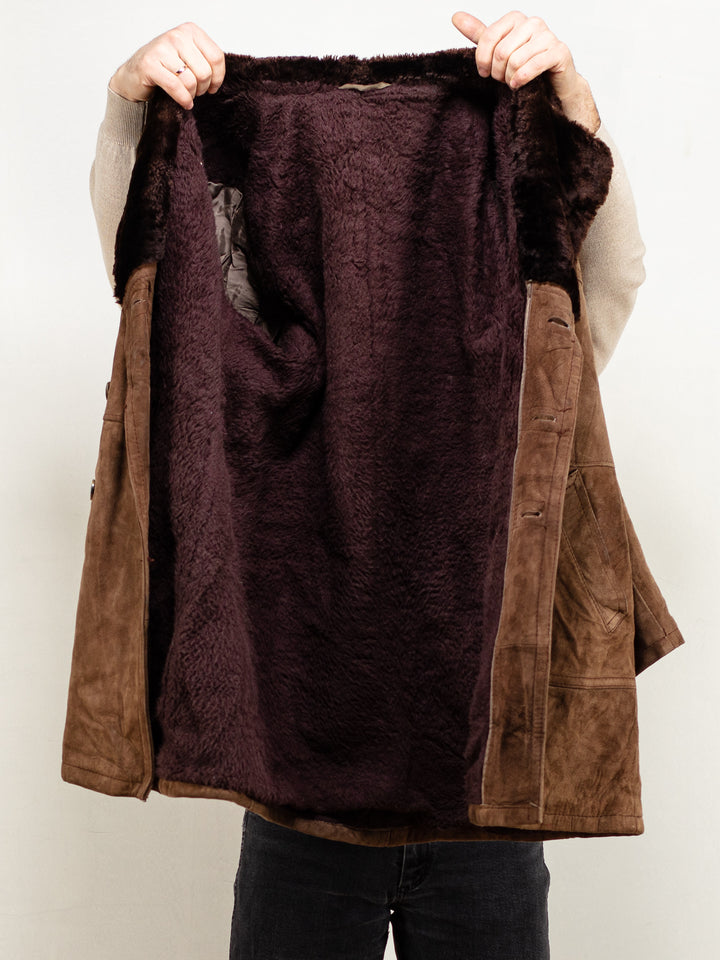 Vintage 70's Men Suede Coat in Brown - NorthernGrip