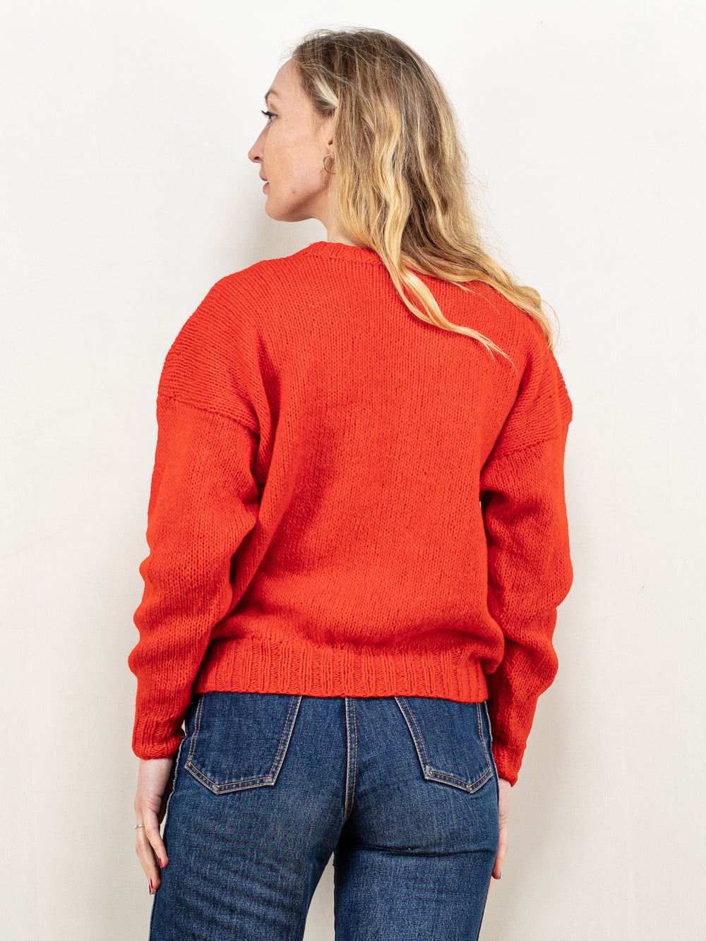Vintage 90's Women Handmade Sweater in Red - NorthernGrip