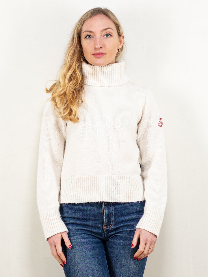 Vintage 90's Women Dickies Turtleneck Sweater in White - NorthernGrip