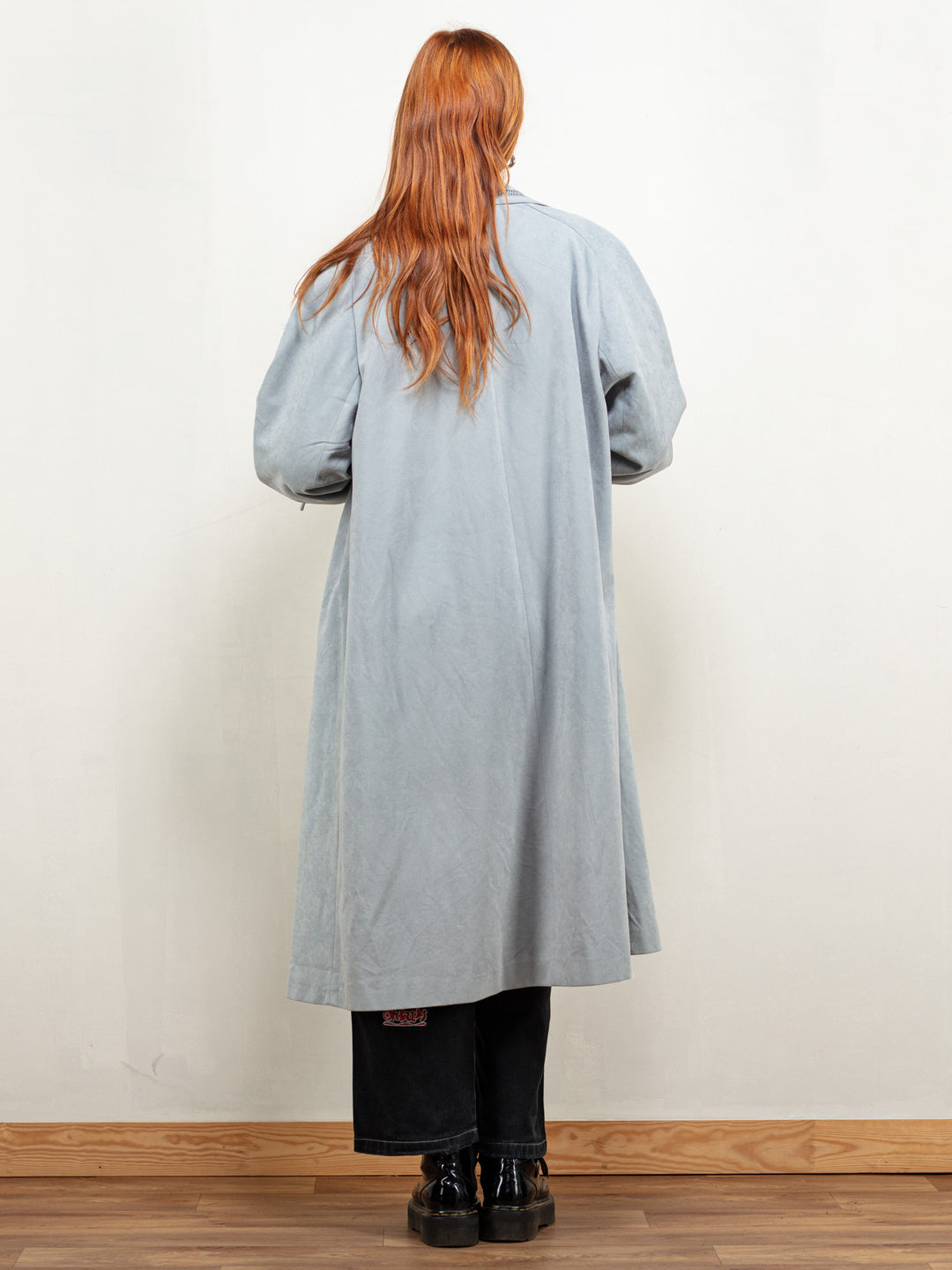 Vintage 80's Women Raglan Sleeve Mac Coat in Grey - NorthernGrip