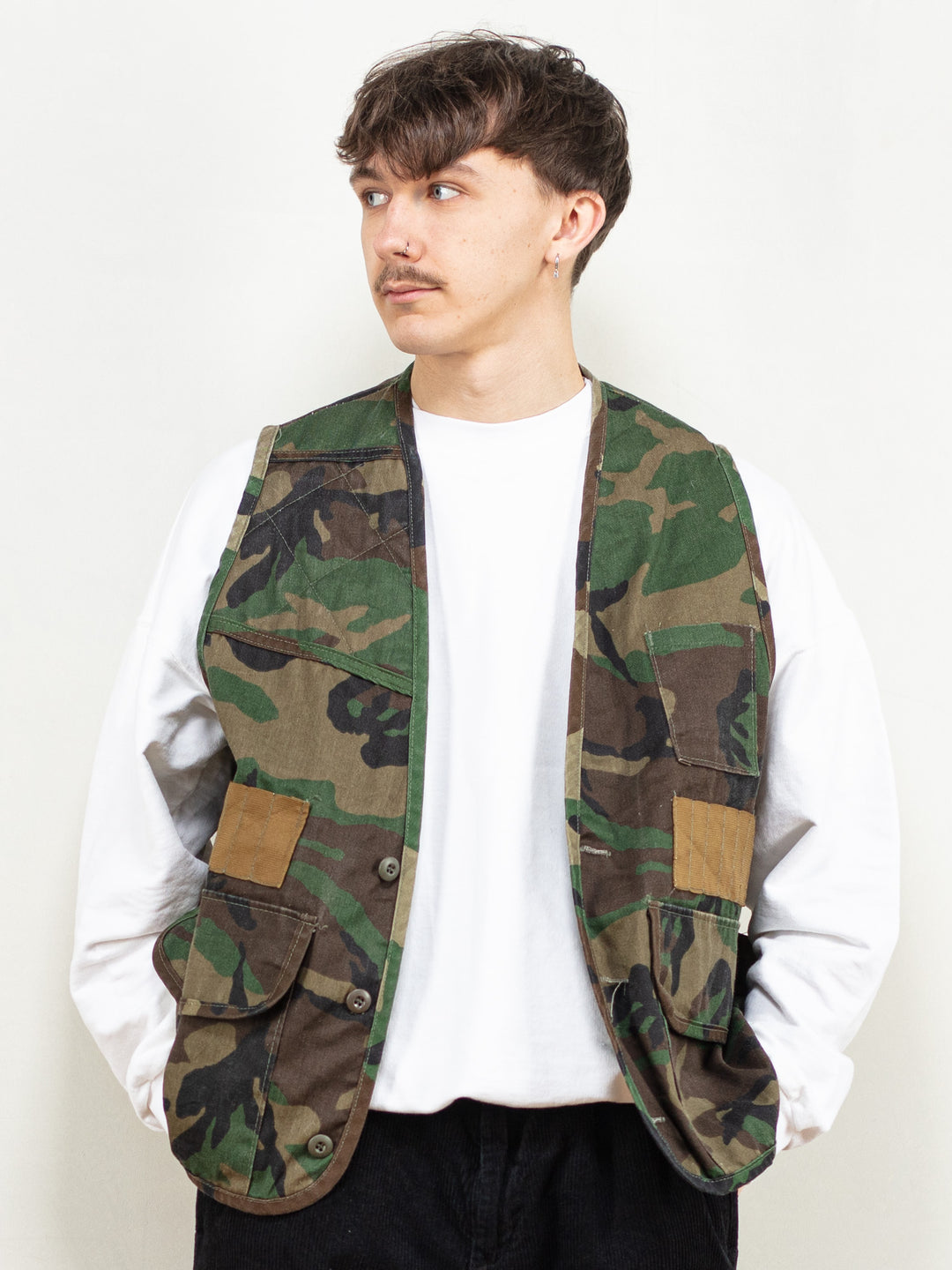Vintage 90's Men Utility Vest in Camo - NorthernGrip