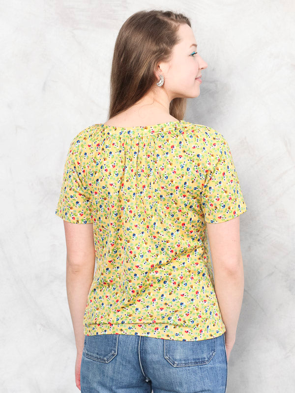 Vintage 80's Floral Women Boho Top - NorthernGrip