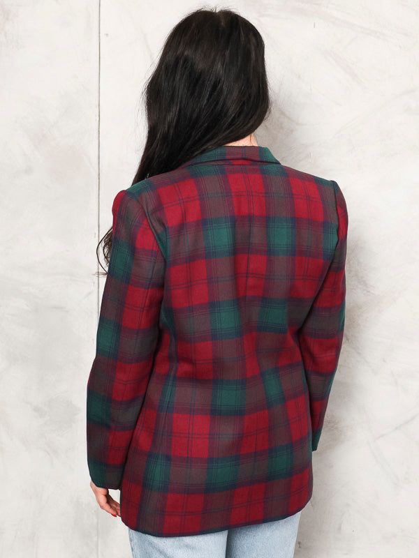 Vintage 80's Women Plaid Blazer - NorthernGrip